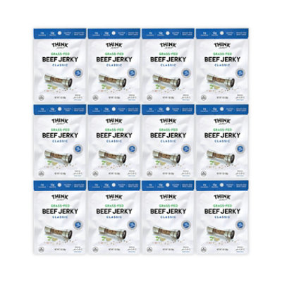 Think Jerky Classic Beef Jerky, 1 Oz Pouch - 12 Count - Image 2