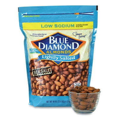 Blue Diamond Low Sodium Lightly Salted Almonds, 10 Oz Bag - Image 1