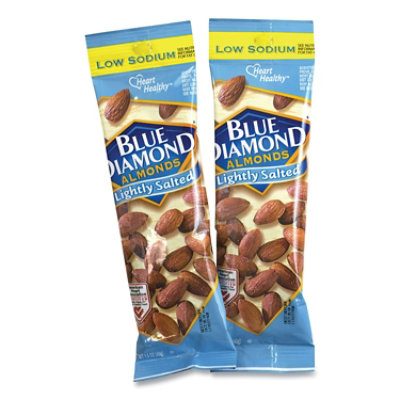 Blue Diamond Low Sodium Lightly Salted Almonds, 1.5 oz Tube - 12 Count - Image 2