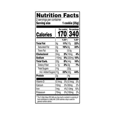 Grandma's Homestyle Chocolate Chip Cookies, 2.5 oz Pack, 2 Cookies/Pack, 60 Packs/Carton - Image 4