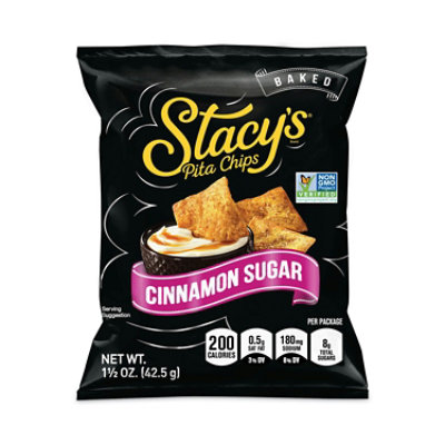 Stacy's Pita Chips, 1.5 Oz Bag, Cinnamon Sugar - 24 Count - Image 1