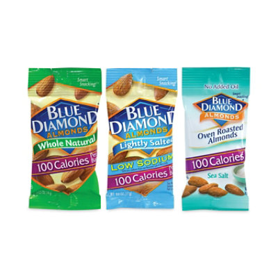 Blue Diamond Almonds Variety Pack, Assorted Flavors, 0.6 oz Pouch - 42 Count - Image 1
