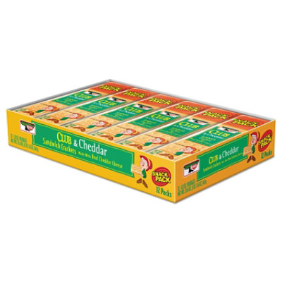 Keebler Sandwich Cracker, Club And Cheddar, 8 Cracker Snack Pack - 12 Count - Image 1