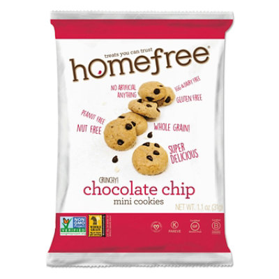 Homefree Gluten Free Chocolate Chip Mini Cookies, 1.1 Oz Pack - 30 Count - Image 1