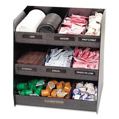 Vertiflex Commercial Grade Vertical Condiment Organizer, 9 Compartments, 14.5 x 11.75 x 15, Black - Image 2