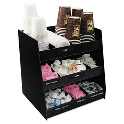 Vertiflex Commercial Grade Vertical Condiment Organizer, 9 Compartments, 14.5 x 11.75 x 15, Black - Image 1