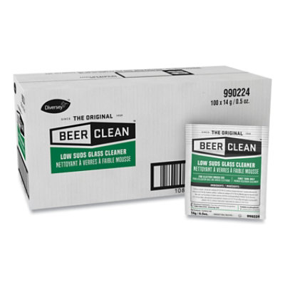 Diversey Beer Clean Glass Cleaner, Powder, 0.5 Oz Packet - 100 Count - Image 1