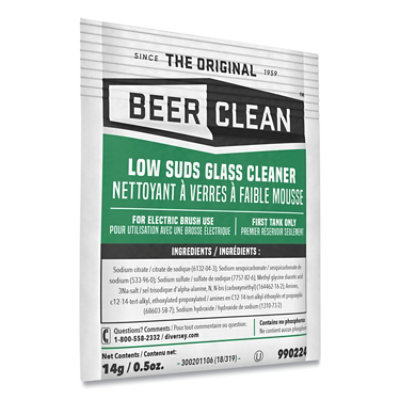 Diversey Beer Clean Glass Cleaner, Powder, 0.5 Oz Packet - 100 Count - Image 4