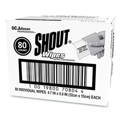 Shout Wipe and Go Instant Stain Remover, 4.7 x 5.9, Unscented, White - 80 Count - Image 3