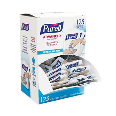 PURELL Single Use Advanced Gel Hand Sanitizer, 1.2 Ml, Packet, Fragrance-Free - 125 Count - Image 1