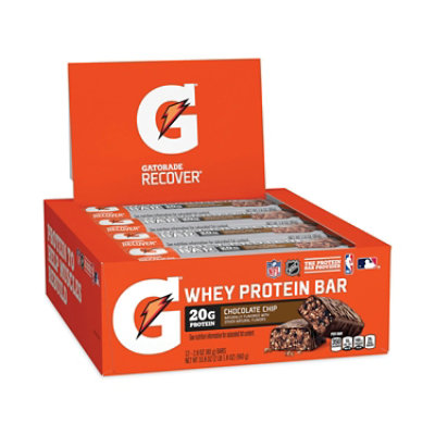 Gatorade Recover Chocolate Chip Whey Protein Bar, 2.8 oz Bar - 12 Count - Image 2