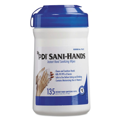 Sani Professional Sani-Hands ALC Instant Hand Sanitizing Wipes, 1-Ply, 7.5 x 6, White - 1,620 Count - Image 1