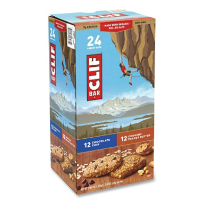 CLIF Bar Energy Bar, Chocolate Chip/crunchy Peanut Butter, 2.4 Oz - 24 Count, - Image 1