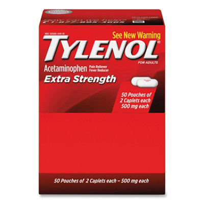 Tylenol Extra Strength Caplets, Two-Pack - 50 Count - Image 1