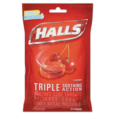 HALLS Triple Action Cough Drops, Cherry - 360 Count - Image 1