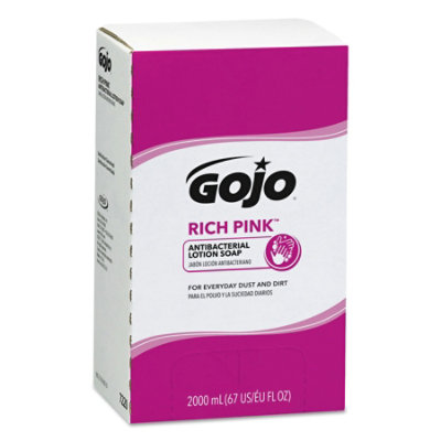GOJO Rich Pink Antibacterial Lotion Soap Refill, Floral, 2,000 Ml - 4 Count - Image 1