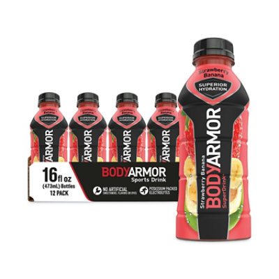 BodyArmor SuperDrink Sports Drink, Strawberry Banana, 16 oz Bottle - 12 Count - Image 2