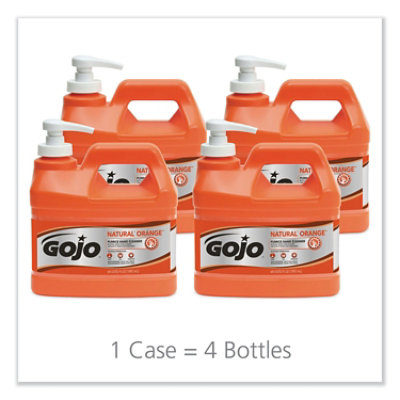 GOJO Natural Orange Pumice Hand Cleaner, Citrus, 0.5 Gal Pump Bottle - 4 Count - Image 2