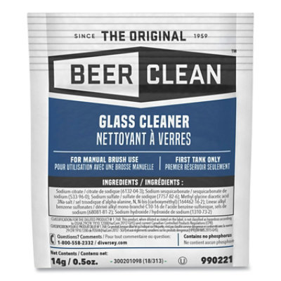 Diversey Beer Clean Glass Cleaner, Powder, 0.5 Oz Packet - 100 Count - Image 2