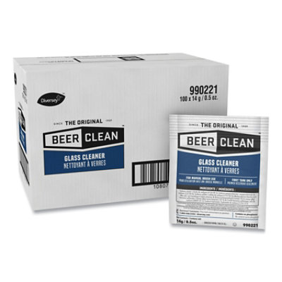 Diversey Beer Clean Glass Cleaner, Powder, 0.5 Oz Packet - 100 Count - Image 1