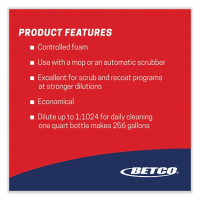 Betco daily scrub sc floor cleaner, characteristic scent, 32 oz bottle - 6 Count - Image 3