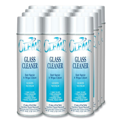 Claire Gleme Glass Cleaner, Fresh Scent, 19 oz Aerosol Spray - 12 Count - Image 2