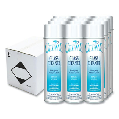Claire Gleme Glass Cleaner, Fresh Scent, 19 oz Aerosol Spray - 12 Count - Image 1