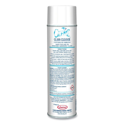 Claire Gleme Glass Cleaner, Fresh Scent, 19 oz Aerosol Spray - 12 Count - Image 3