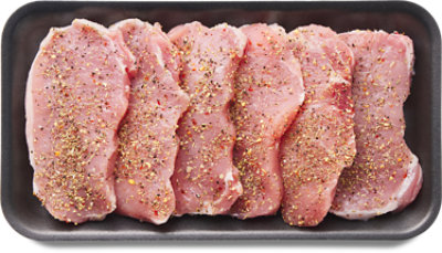 Pork Chops Thin Boneless Butter Scampi Seasoning - 0.5 Lb - Image 1