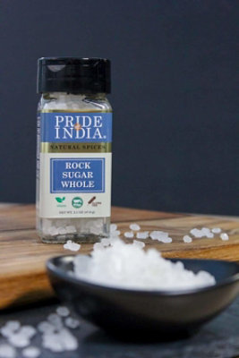 Pride Of India - Natural Crystal Rock Sugar Whole- 3.1 oz (88 gm) Dual Sifter Jar, Authentic Indian Sugar Crystals, Used to Sweeten Milk - Image 4