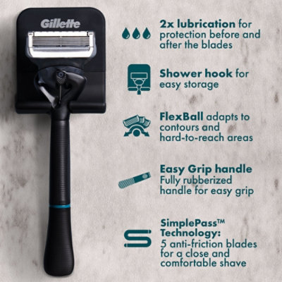Gillette Intimate Pubic Hair Razor for Men; 1 Handle; 2 Blade Refills - Image 2