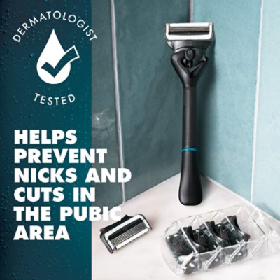 Gillette Intimate Pubic Hair Razor for Men; 1 Handle; 2 Blade Refills - Image 3