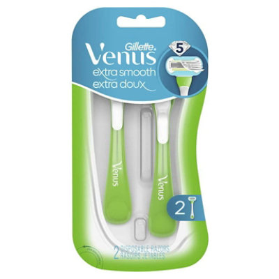 Gillette Venus Extra Smooth Green Disposable Women's Razors, 2 Count - Image 2