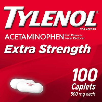 Tylenol Extra Strength Caplets with 500 mg Acetaminophen; 100 Ct - Image 1