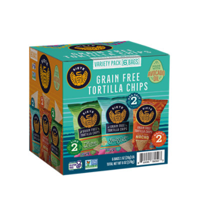Siete Tortilla Chip 6 Pack Variety - 9 Oz - Image 1