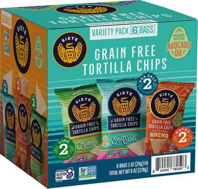 Siete Tortilla Chip 6 Pack Variety - 9 Oz - Image 1