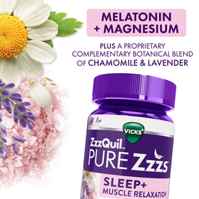 Zzzquil Pure Zzzs Muscle Relaxation Melatonin Sleep Aid Gummies Supports Muscle Function - 42 Count - Image 7
