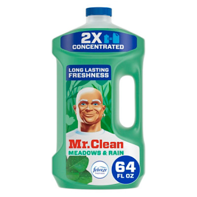 Mr Clean Multi Surface Cleaner 2x Concentrated With Febreze Freshness Meadows And Rain - 64 Fl. Oz. - Image 1