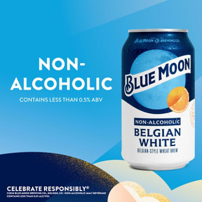 Blue Moon Non-Alcoholic Belgian White 0.45% ABV Cans - 6-12 Fl. Oz. - Image 2