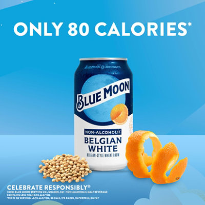 Blue Moon Non-Alcoholic Belgian White 0.45% ABV Cans - 6-12 Fl. Oz. - Image 4