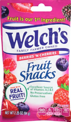 Welchs Berries and Cherries Fruit Snacks, 2.25 Ounce (Pack of 48) - Image 1