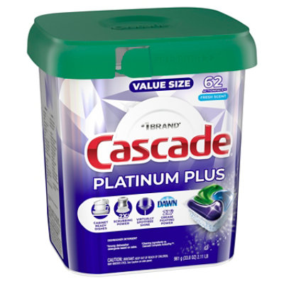 Cascade Platinum Actionpacs Dishwasher Detergent Fresh Scent - 62 Count - Image 3