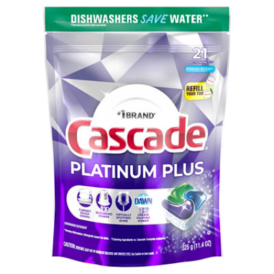 Cascade Auto Dishwashing Pouch With Liquid And Powder Fresh Scent - 21 Count - Image 2