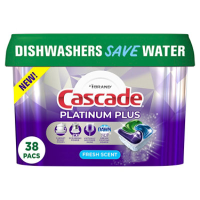 Cascade Auto Dishwashing Pouch With Liquid And Powder Fresh Scent - 38 Count - Image 1