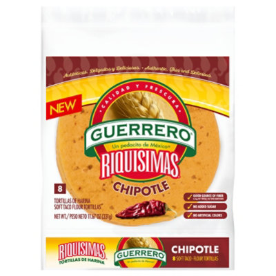 Guerrero Riquisimas Chipotle Soft Taco Flour Tortillas - 8 Count - Image 1