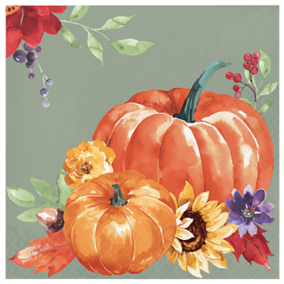 Signature Select Painted Pumpkin Lunch Napkins - 16 Count - Image 1