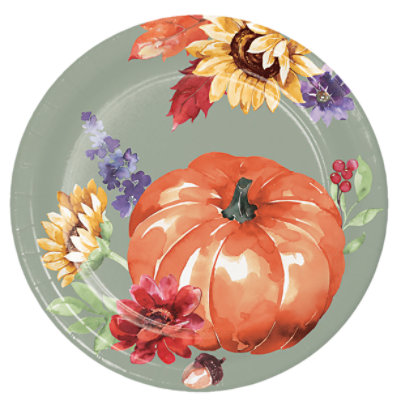 Ssel Painted Pumpkin Lunch Plates - 8 Count - Image 1