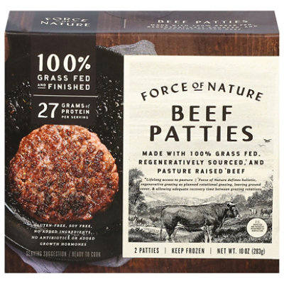 Force Of Nature Beef Burger Patties Grass Fed - 10 Oz - Image 2