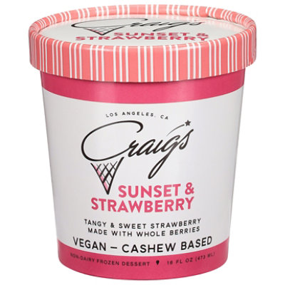 Craig's Sunset Strawberry Vegan Ice Cream - 16 Oz - Image 3