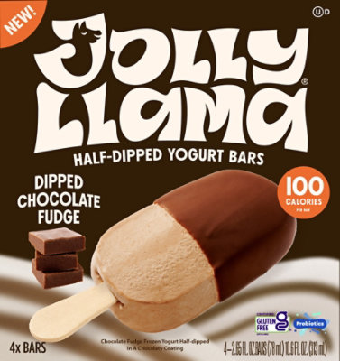 Jolly Lama Dipped Chocolate Fudge Yogurt Bar - 4-10.6 Fl. Oz. - Image 2